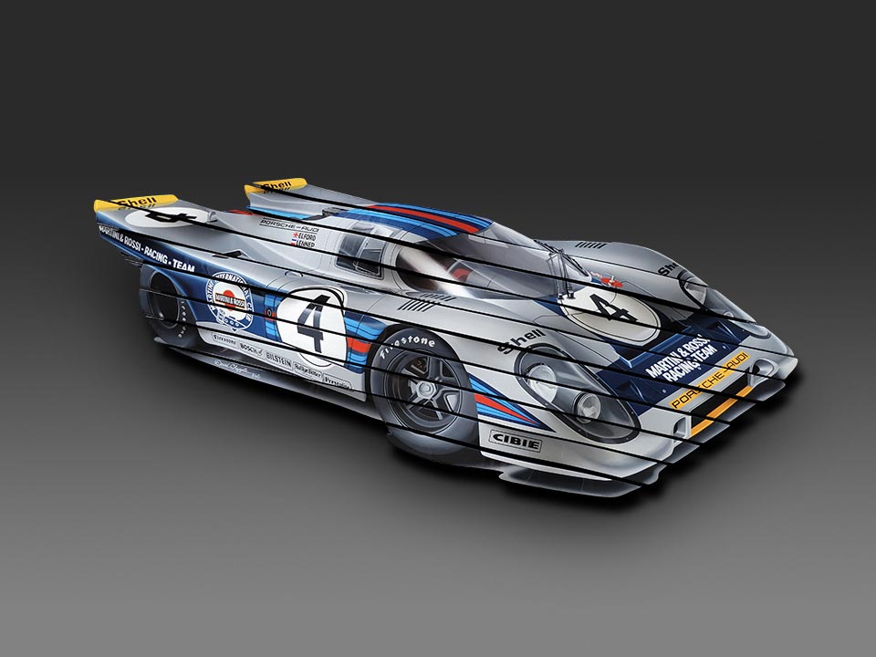Martini Porsche 917 K Wall Sculpture